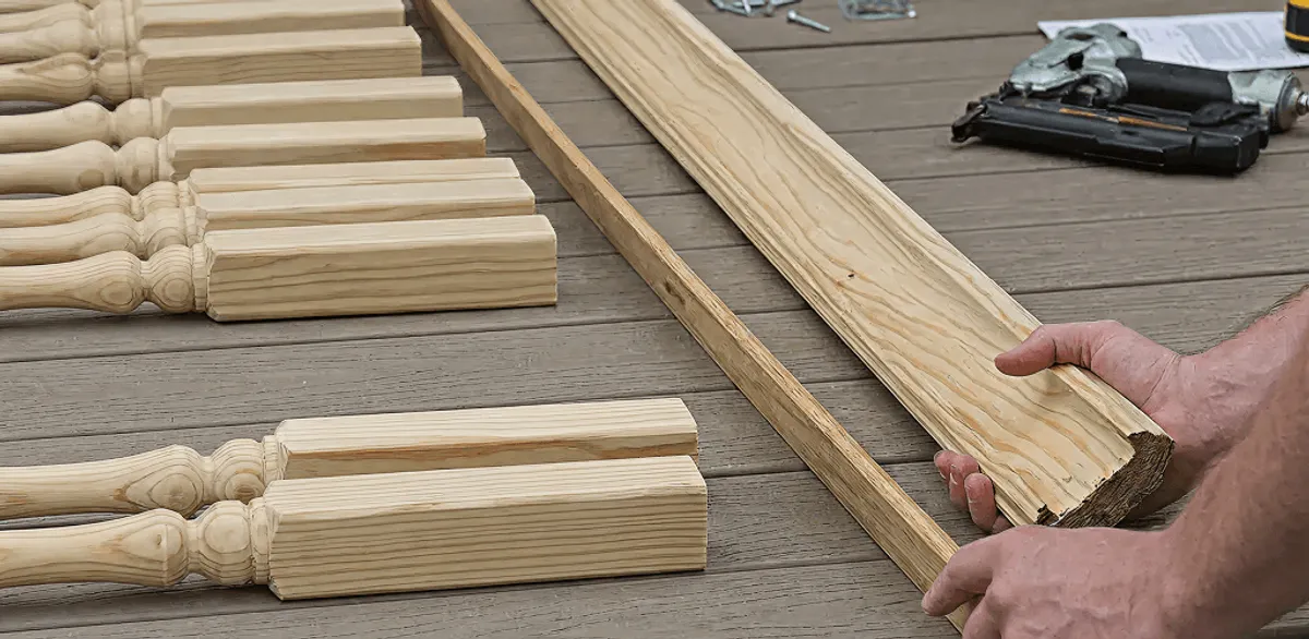 Handrail installation materials and wood components for stair rail work in Springfield, MO